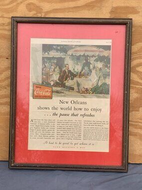 Vintage 1930 April LADIES HOME JOURNAL Framed Ad - COCA-COLA - New Orleans